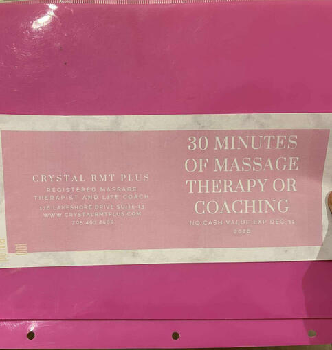 30 Minutes of Massage therapy or coaching